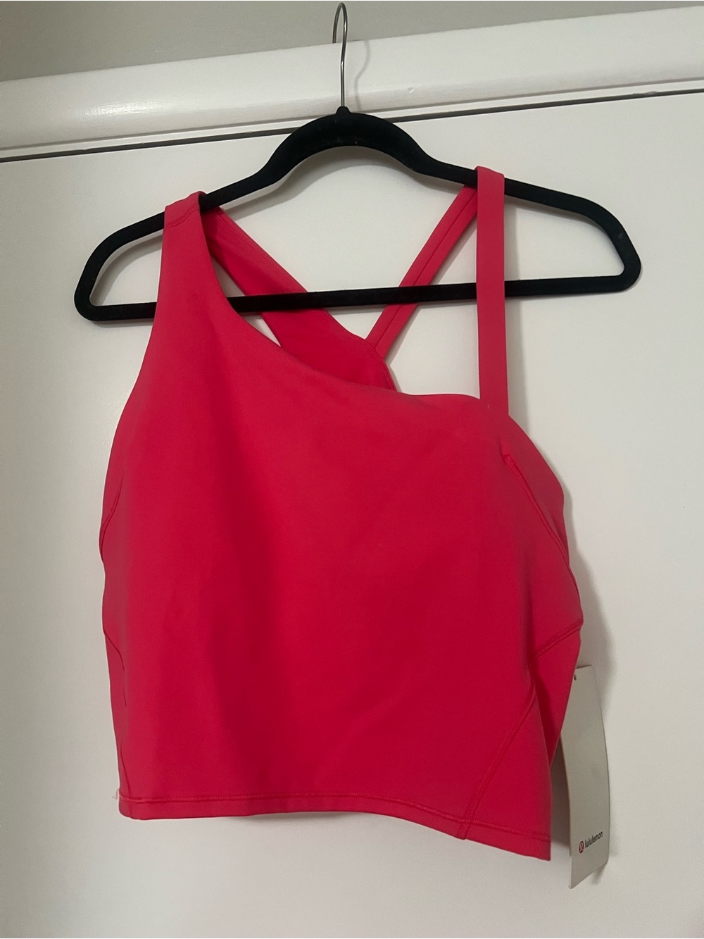 lululemon athletica Bright Pink Asymmetric Strappy Sports Crop